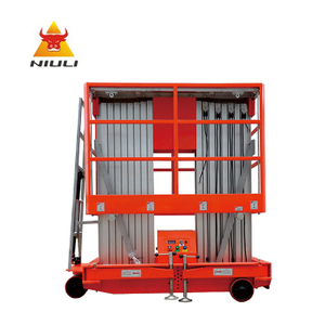 NIULI 300kg Double Mast Man Lift Aluminum Alloy Aerial Lifting Platform