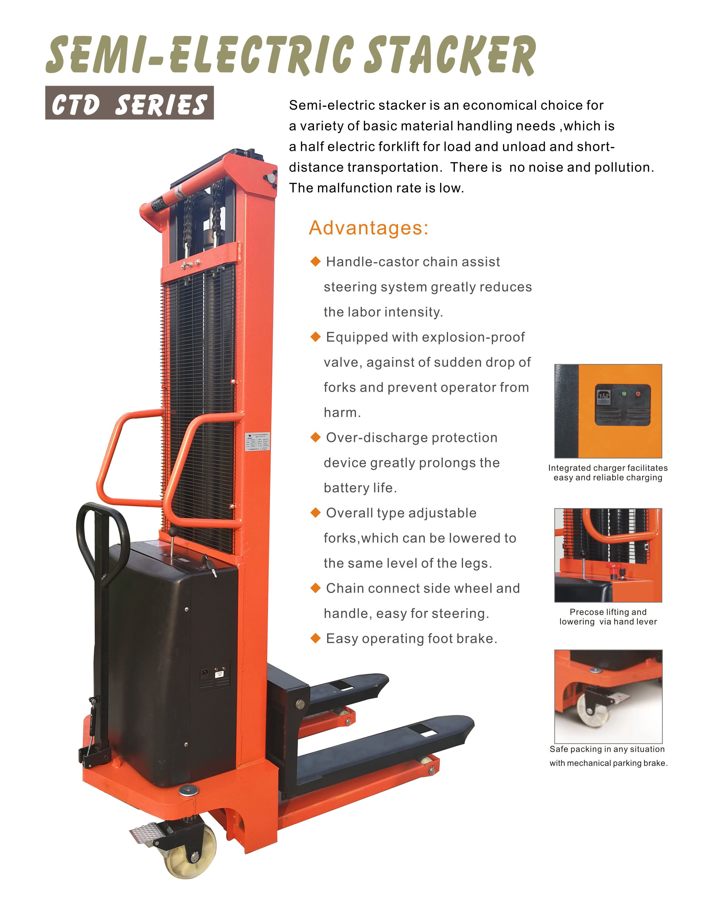 hand stacker manual forklift