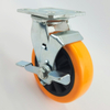 Heavy duty plastic core orange flower caster wheel (PVC)