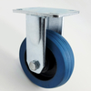 Iron core blue elastic rubber caster wheel
