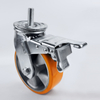 Heavy aluminum core Orange flat polyurethane caster wheel