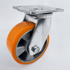 Heavy aluminum core Orange flat polyurethane caster wheel